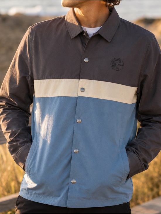 O'Neill Other - NWT Men’s O’Neill Daybreak Jacket Colorblock Blue Gray Snap Front Large